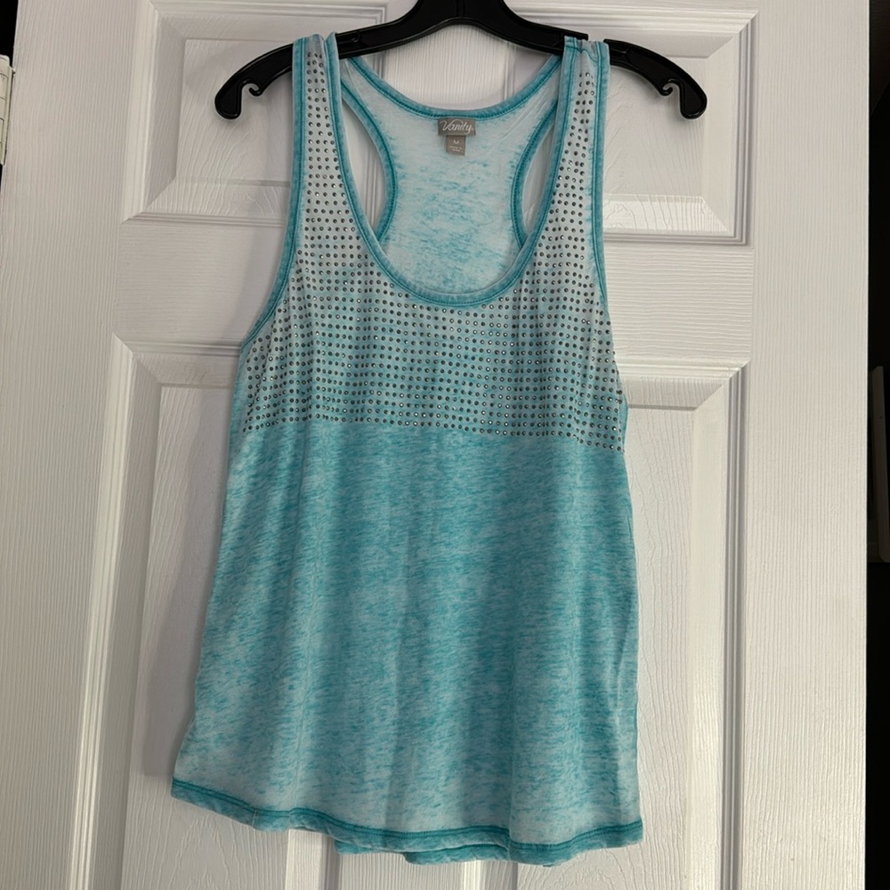 Vanity Turquoise Blue tank top size M